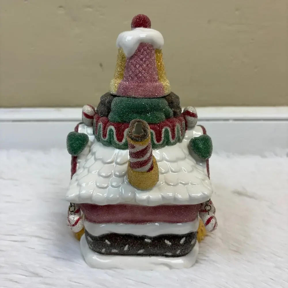 NWT Department 56 Gingerbread House Frosted Teapot 2002 Christmas Decor